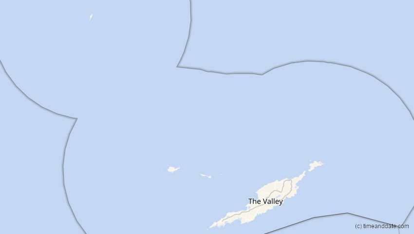 A map of Anguilla, showing the path of the 8 Apr 2024 Total Solar Eclipse