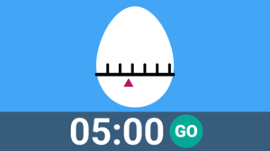 Illustration of an egg timer and a countdwon