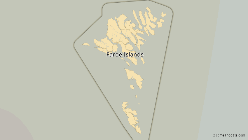 A map of Faroe Islands, showing the path of the 8 Apr 2024 Total Solar Eclipse
