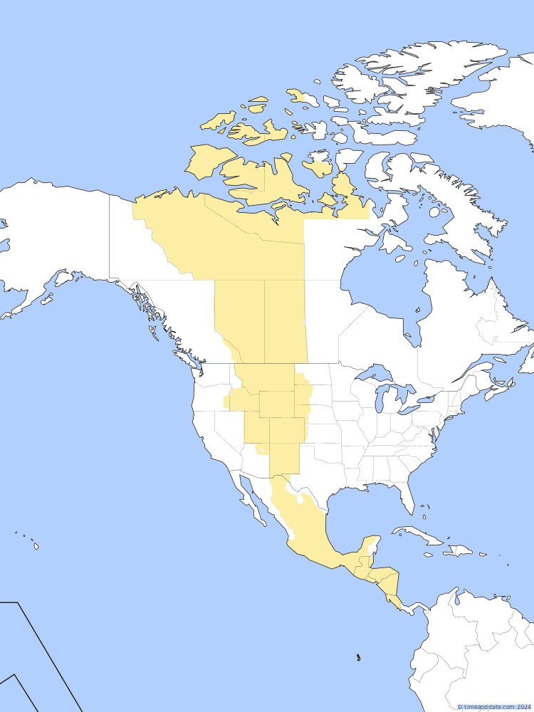 Time zone map of GALT