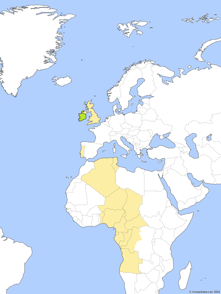 Time zone map of IST