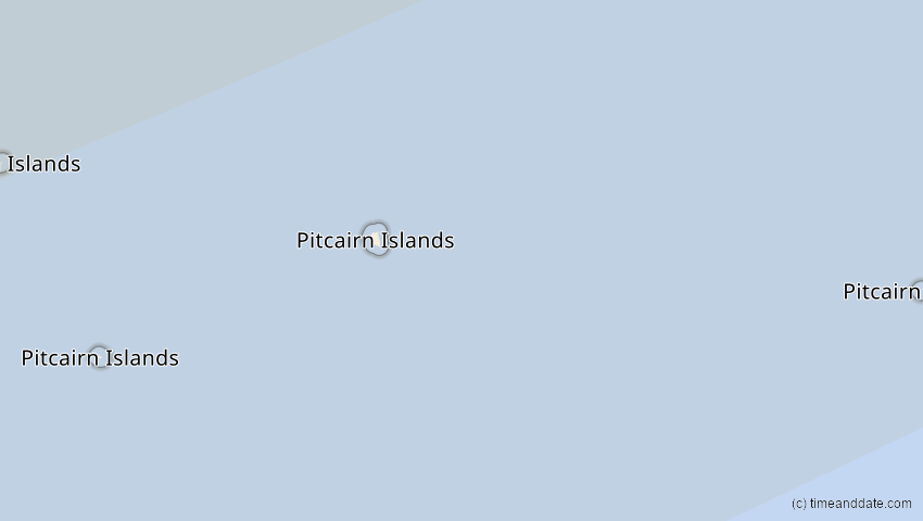 A map of Pitcairn Islands, showing the path of the 8 Apr 2024 Total Solar Eclipse