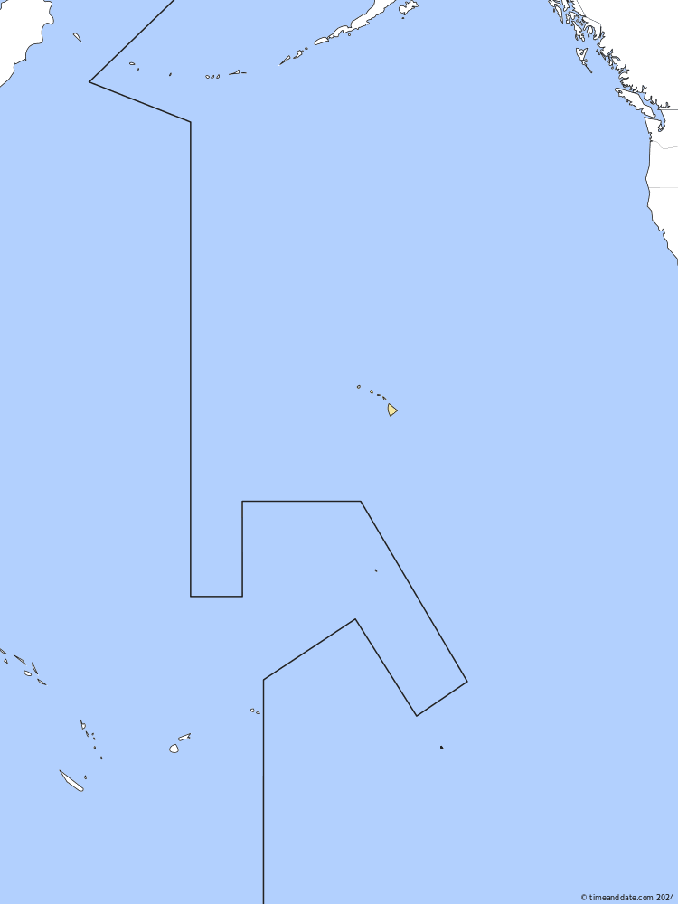 Time zone map of TAHT