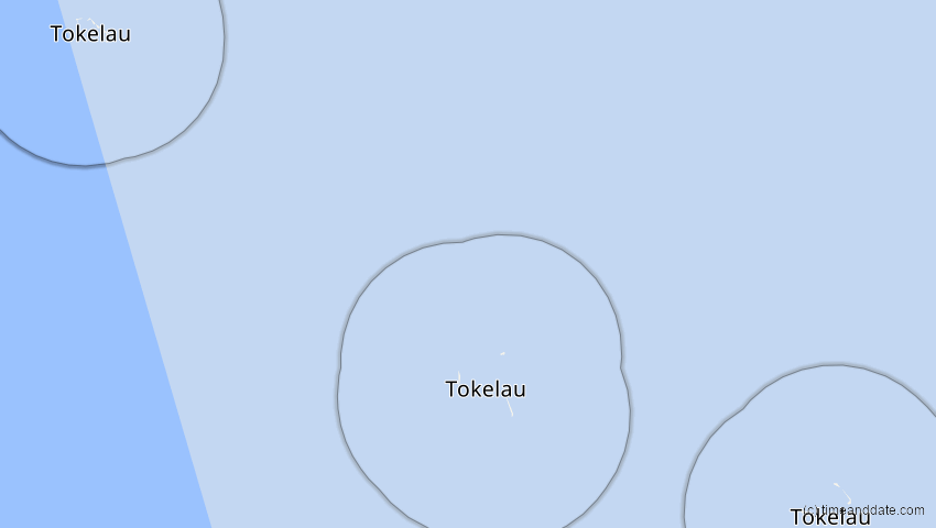 A map of Tokelau, showing the path of the 9 Apr 2024 Total Solar Eclipse