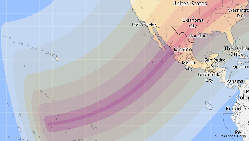 A map of US Minor Outlying Islands, showing the path of the 8 Apr 2024 Total Solar Eclipse